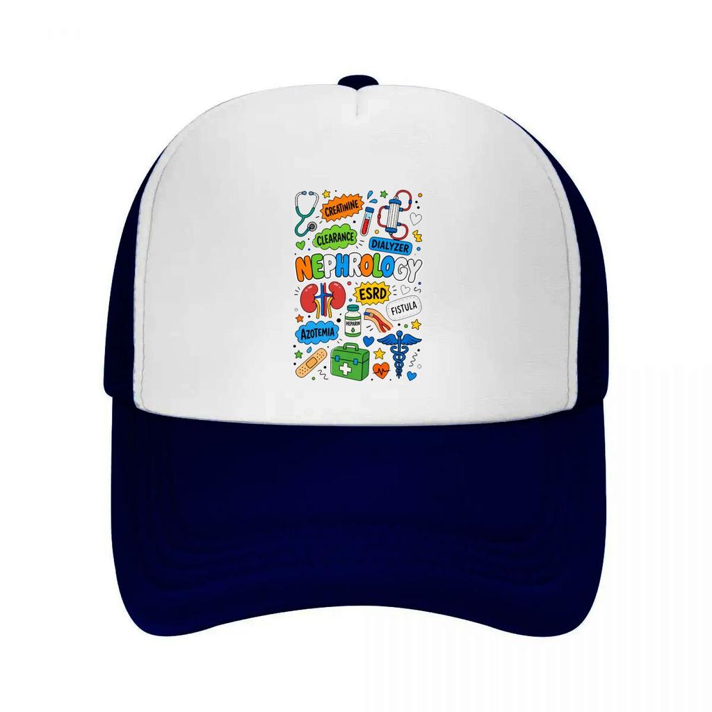 Playful Nephrology Terms Medical Doo Mesh Baseball Cap Casual Hat Outdoor For Womens Unisex FeUnisex