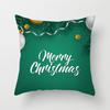 Merry Christmas Printed Green Pillowcase  Style Cushion Cover Home Sofa Decor Throw