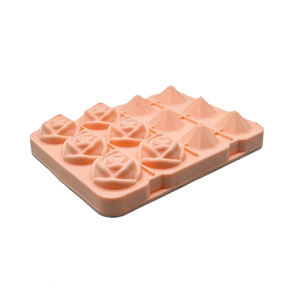 Food Grade Silicone Ice Mold Rose Shaped Silicone Ice Cube Tray 12-cavity Flexible Mold for Rose Ice Cubes Easy-release
