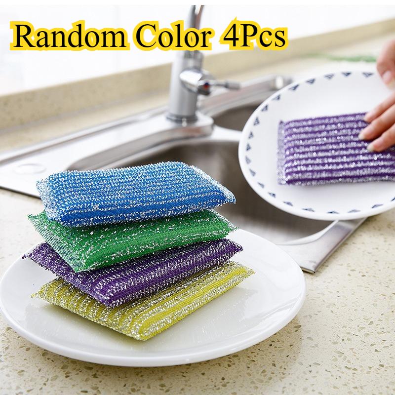 

4-20PCS Cleaning Sponges Reusable Pan Pot Dishwashing Scouring Pads Household Kitchen Sponge Wipes Brush Clean Tools