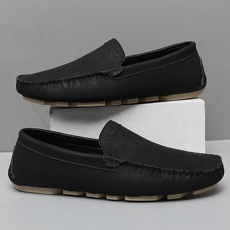 Męskie buty casualowe ze skóry naturalnej Luksusowa marka Letnie mokasyny męskie Mężczyzna Oddychające Wsuwane Buty do jazdy Plus Size 39-47