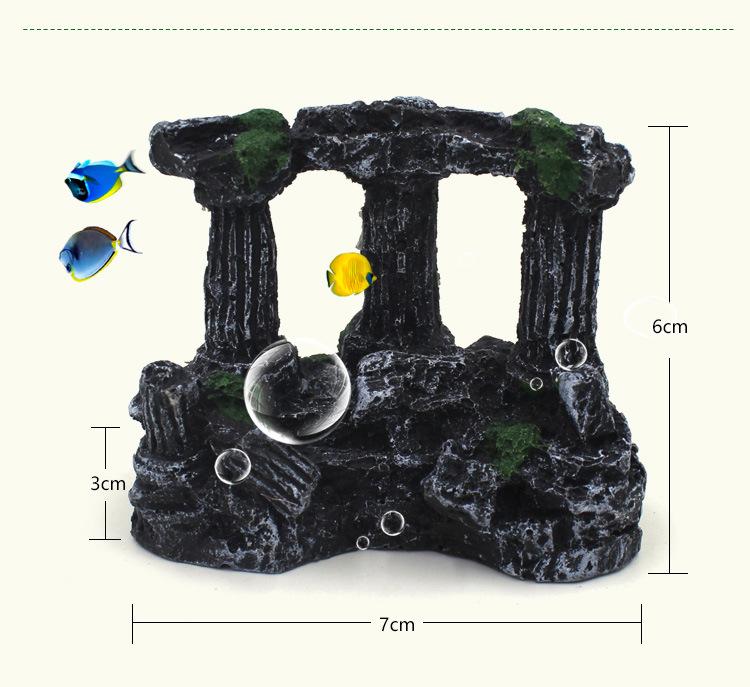 European Luxury Resin Roman Column Ornaments Aquatic Handicraft for Garden Landscaping Fish Tank Aquatic Box Accessories Bag
