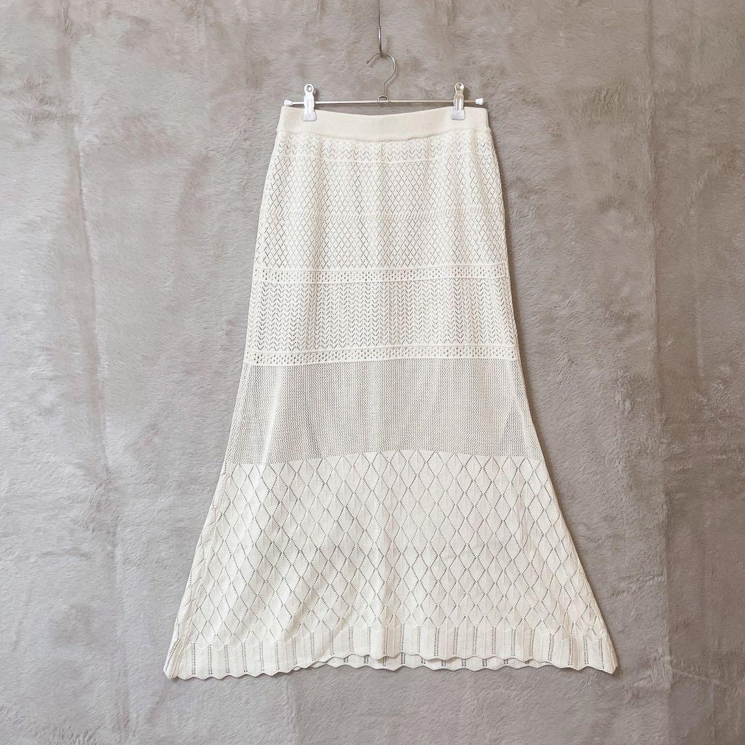 ROPE PICNICLong Crochet Skirt Crochet White 38