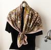 European and American animal silk scarf large square scarf 91cm travel shawl sun, moon and stars pattern thin twill scarf autumn and winter