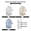 :CHOCOOLATEIT Men's Faux-Layered Lyocell-Linen Short-Sleeve Shirt