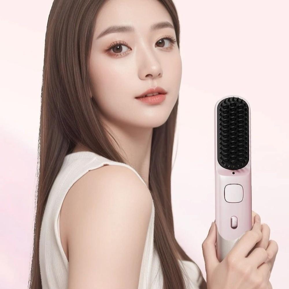 Type-C Rechargeable Straight Hair Comb 140-200C° Wireless Hair Straightener  Home Salon