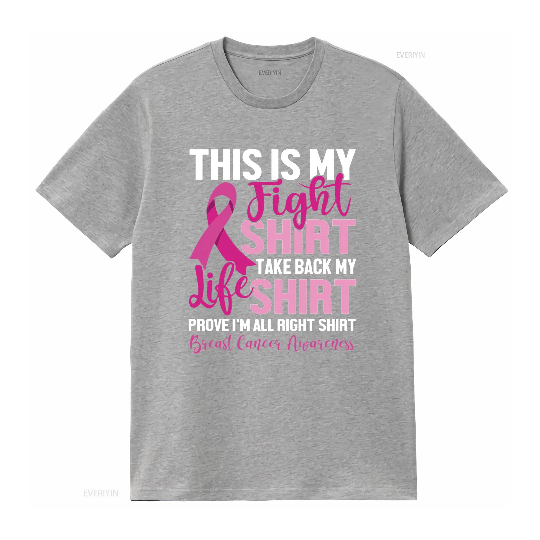 

Womens This Is My Fights Take Back Life Breast Cancer Awareness T Shirt Black vintage Washed fashion Stretched Versatile S