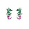 CRMYA Copper Gold Plated Earring Set For Women Color CZ Zircon Piercing Clip Hoop Dangle Earrings For Women Jewelry Wholesale
