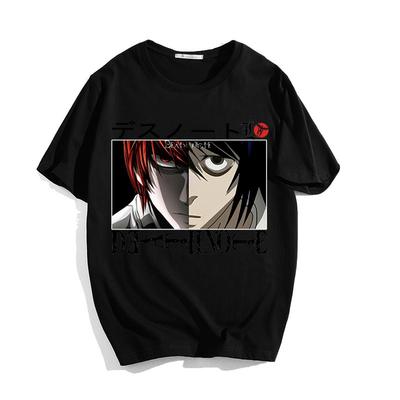 Sommer hochwertige Herren 100% Baumwolle T-Shirt japanisches Anime Death Note kreativer Druck lässiger Trend Herren Outdoor Streetwear