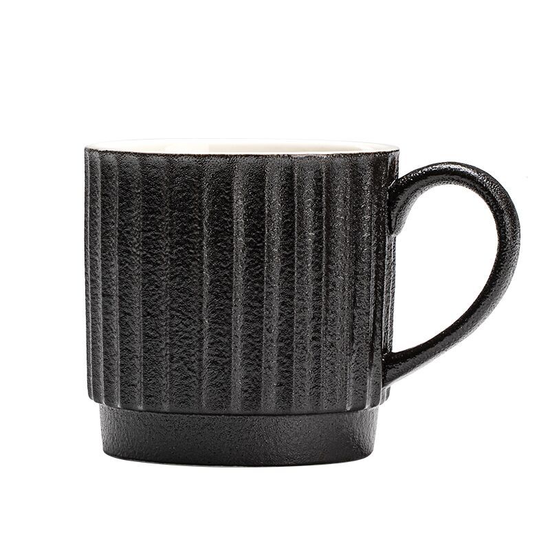 Ceramic Mug Handmade Line Pattern Cup Household Tea Drinking Cup Activity Cup Practical Gift Cup