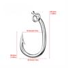 5Pcs Stainless Steel Tuna Fishhooks Barbed Big Game Hook Circle Fishing Hooks  Boat Sea Fishing