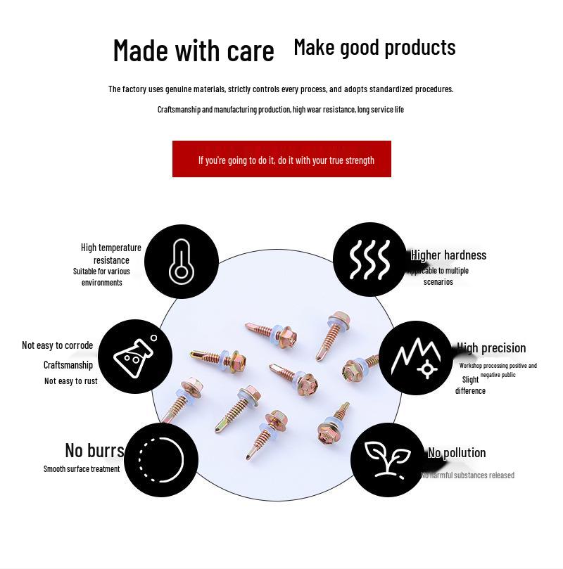 Color Zinc Phillips Hex Head Self-Drilling Screws with Washer