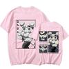 Large Cotton Men's Muscle Ninja Mouse Muki Gym Mouse Meme Printed T-shirt Anime Devil Killer Pattern Printed Casual T-shirt
