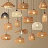 Korbgeflecht Lampe Kreatives Design Rattan Deckenleuchte für Teestuben Homestays Dekorative Pastorale Retro Pendelleuchte Leuchte