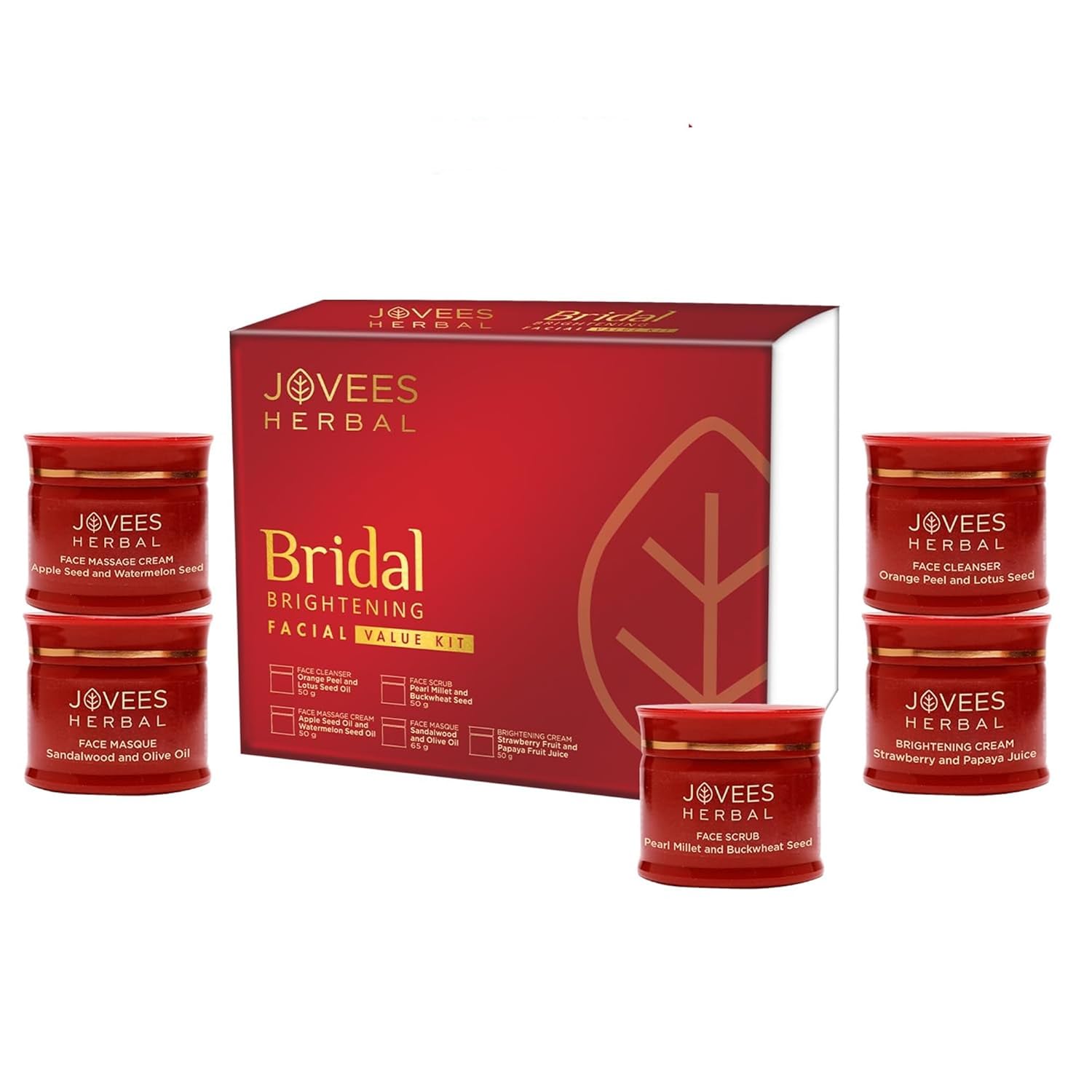 

Jovees Herbal Bridal Brightening Facial Kit 265g For Radiant Skin Glowing Complexion Uneven Tone Dark Spots Correction