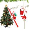Musikalische Weihnachtsmänner klettern auf Leitern, bewegliche Weihnachtsmann-Stofftiere, lustige hängende Ornamente, Neues Jahr