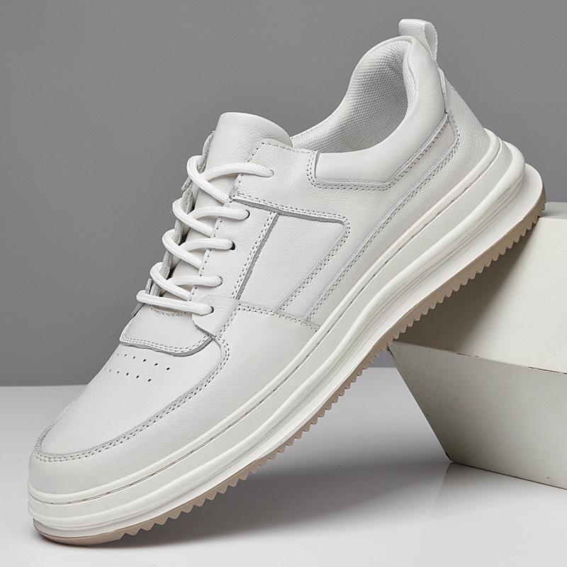 Men's Trendy Breathable Leather Casual Shoes - British Style Soft Sole Work Boots