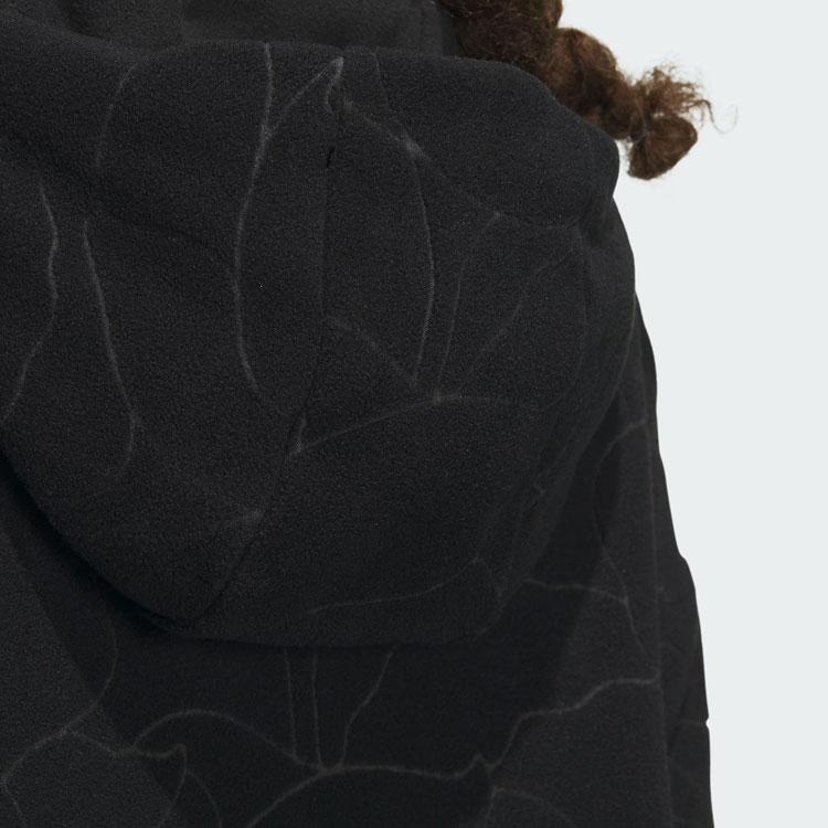 Adidas City Escape Jacket Printed Sports Casual Hooded Fleece Coat Women Jackets Black IP7049