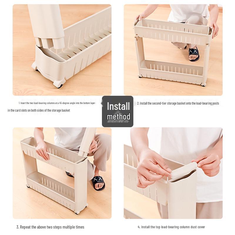 Compact Multi-Layer Mobile Storage Rack: Door Crevice, Dorm, Bedside, Bathroom