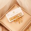 High Quality Silver Drop Earrings Set Three Pairs One Card. Unisex Flower Shape Party Wear Fading Resistant Bean Earrings