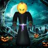 210 cm Inflatable Pumpkin Ghost, Halloween Horror Decoration with LED Lighting, Waterproof Air Figure, Polyester, for Indoor, Outdoor