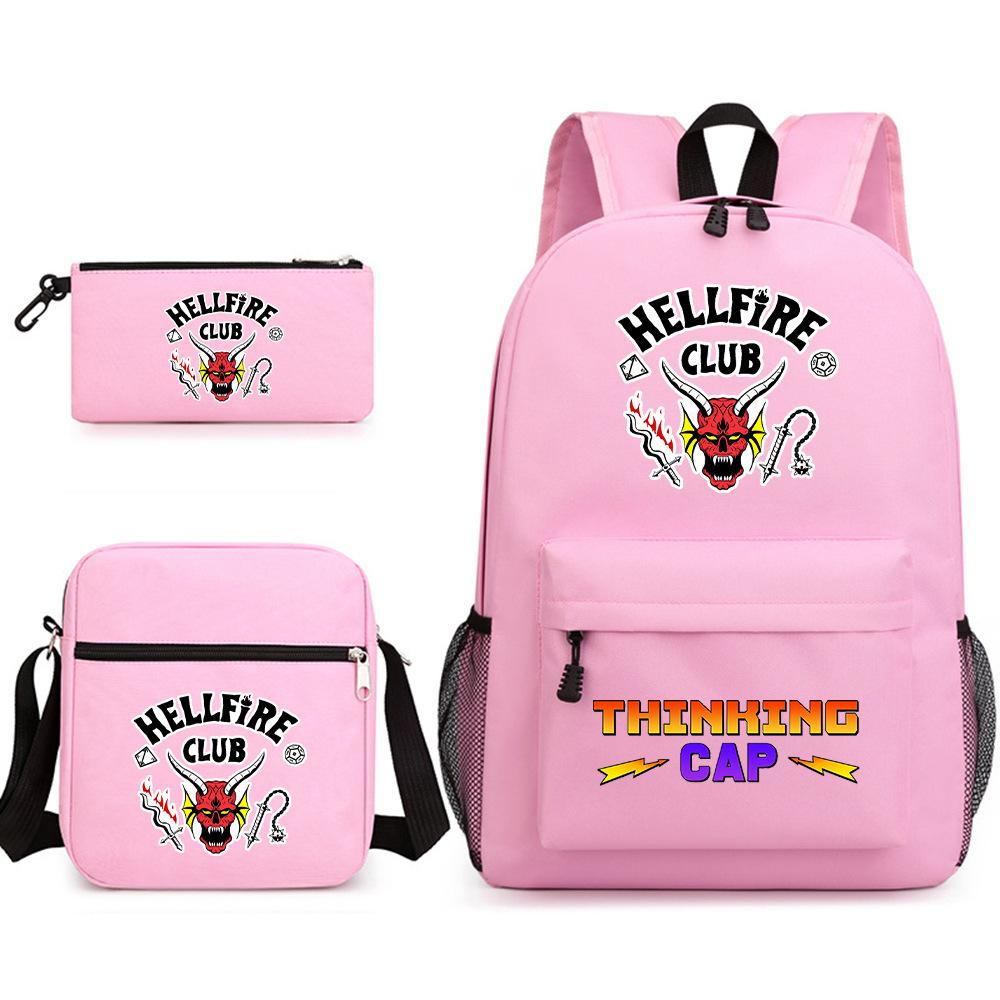 Peripheral Student Schoolbags, Backpacks, Three-Piece Canvas Bags, Oblique Span Bags, Pencil Bags