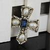 Kvinnor Retro Punk Style Crystal Rhinestone Cross Brosch