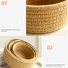3Pcs/Set Nordic Cotton Rope Woven Storage Basket Round Desktop Cosmetics Organizer Basket