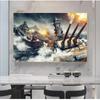 World of Warships Bismarck Savaş Gemisi Boyama Tuval Poster HD Baskılı Duvar Sanatı Resimleri Modern Oturma Odası Ev Dekorasyon