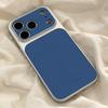 Large Window Synthetic Leather Casing for iPhone Pure Navy Blue Printed Patterned Plain Shell Soft Case Protective Cover | BP B030