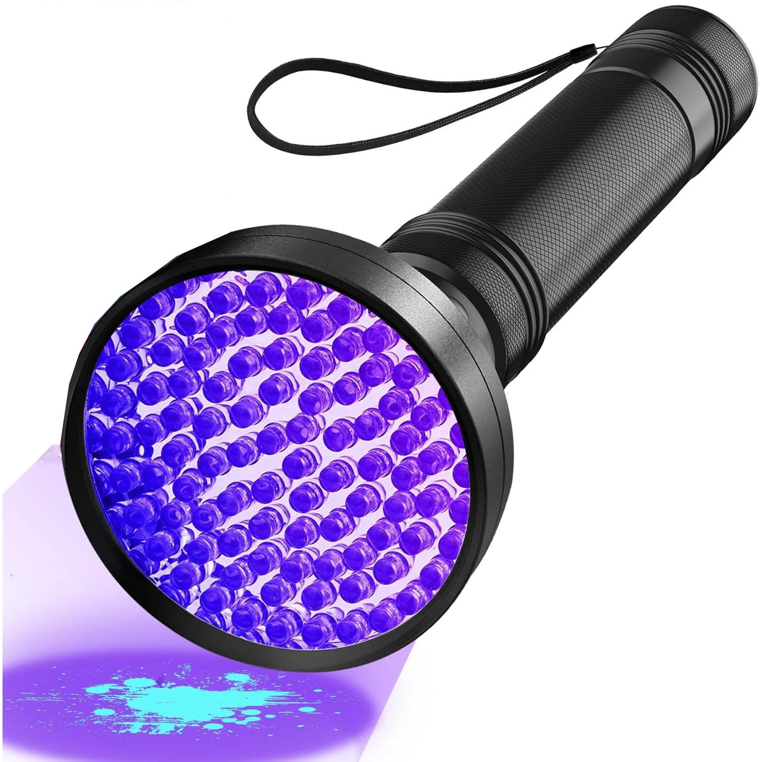 

UV 100LED Edc Light Purple Light Blacklights 395nm UltraViolet Portable Handheld Flashlight LED Torch Detector for Pet Urine