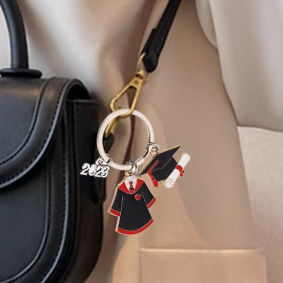 

Graduating Key Holder Anti-oxidant Party Supply Fadeless Smooth Surface Graduation Keyring Interesting Add Atmosphere Anti-corrosion