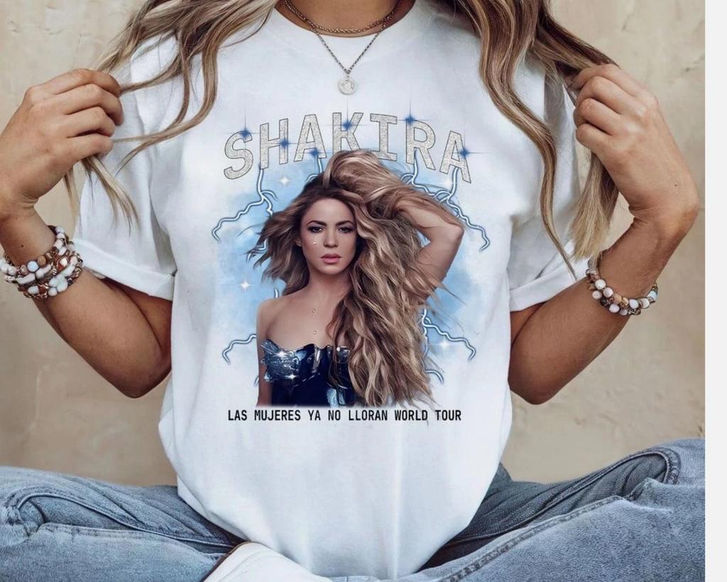 T-shirt Unisex Grafica Shakira 2026 Unisex Girocollo Cotone Manica Corta Y2k Oversize Streetwear Pop Unisex Alta Qualità Maglietta Ins
