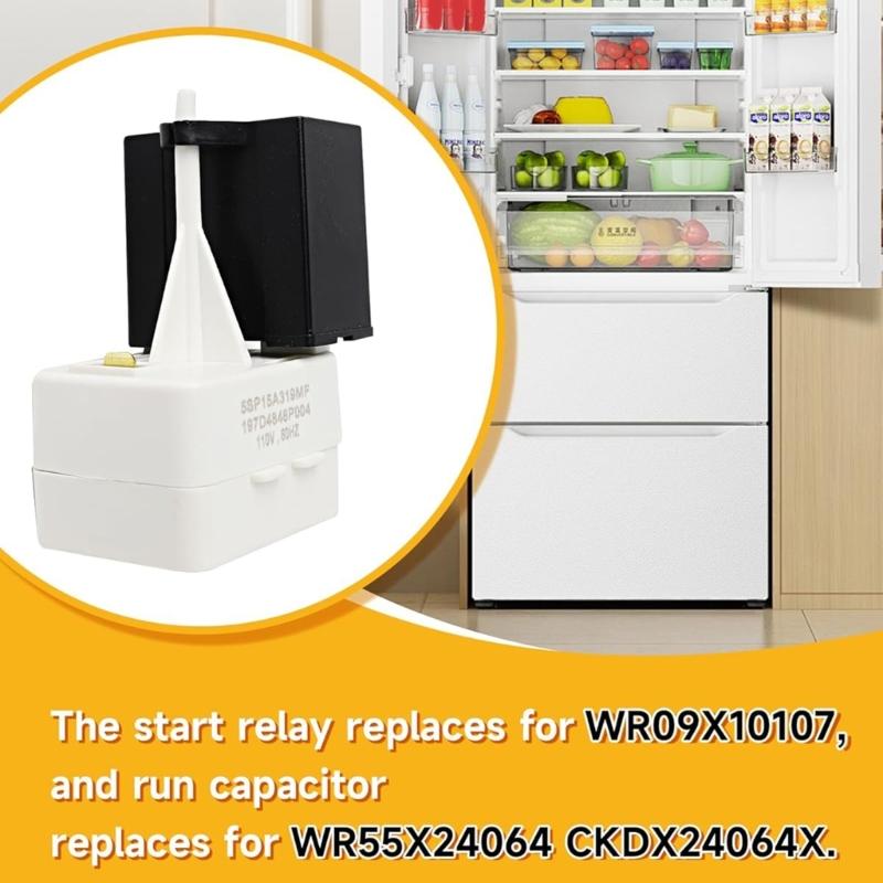 Kühlschrank Ersatzrelais & Kondensatorsatz WR55X24064 WR09X10107 Einfache Installation für die Reparatur des Kühlsystems