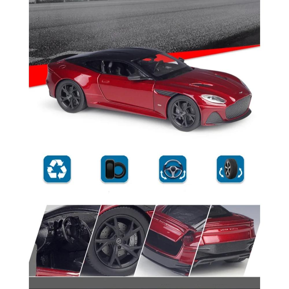 WELLY 1/24 Aston Martin DBS Superlaggera High Quality Alloy Sport Car Model Diecast Metal Track Racing Vehicle Children Toy Gift
