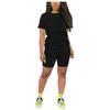 Women's 2 Piece Casual Sports Solid Color Suit Short Sleeve Top And Pants Set