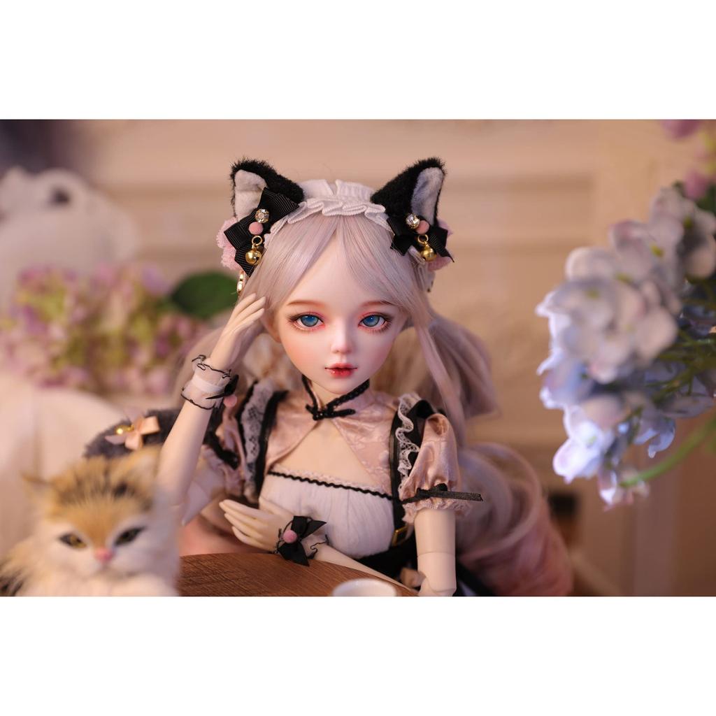 Kuyif Scale BJD Full Maid Eye Angle Adjustable 1/3 Ball-Jointed Doll, Doll, Set, Outfit, Makeup, Figure, Girl, Gift, (Nyan-chan)