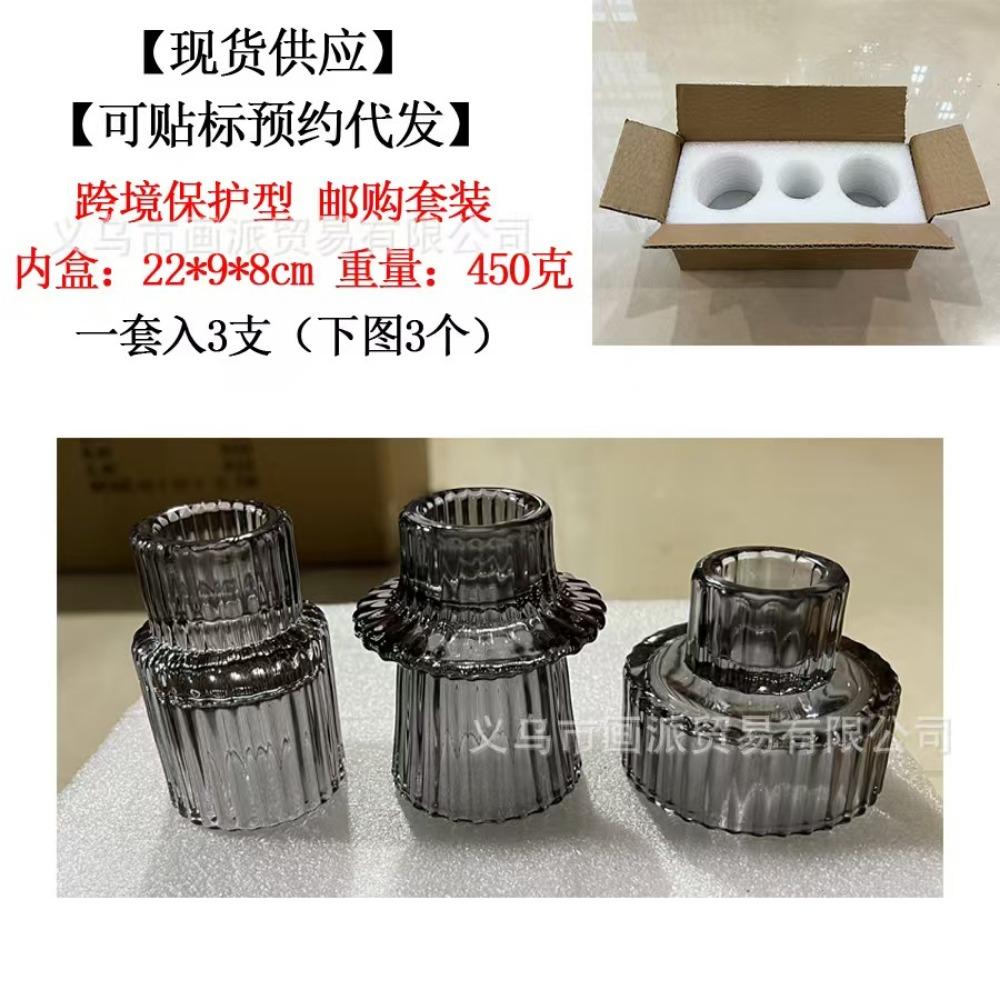 

Glass Candlestick Holders Tealight Candle Holders for Table Centerpieces, Wedding Decor and Dinner Party (3 Pcs, Green)