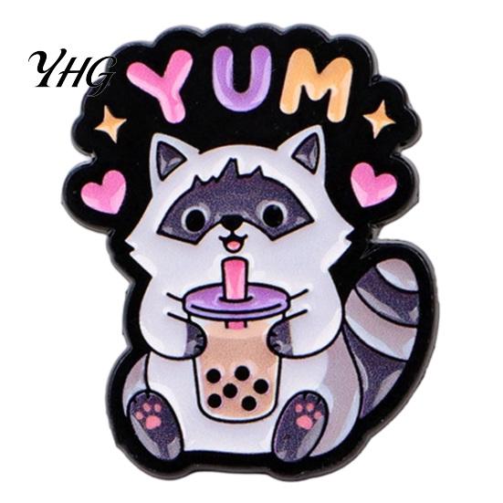 Easy to Use Lapel Pins Cartoon Raccoon Brooch Pin, Animal Decorative Enamel Badge, Alloy Theme Pin for Jackets Backpacks Hats Scarves Clothing