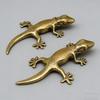 1 Stück Antike Messing Geckoskulptur Antik-Finish Miniatur Reptilfiguren Tier Schreibtischornament Vintage Heimdeko Handwerk