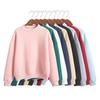 Women's Korean Plus Velvet Solid Color Sweater: Autumn/Winter High Collar Loose Baseball Jacket