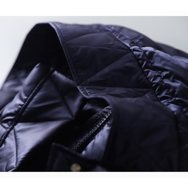 Womens Mid-Length Hooded Down Coat With Waist Cinching A-Line Fit Winter Warm Jacket
