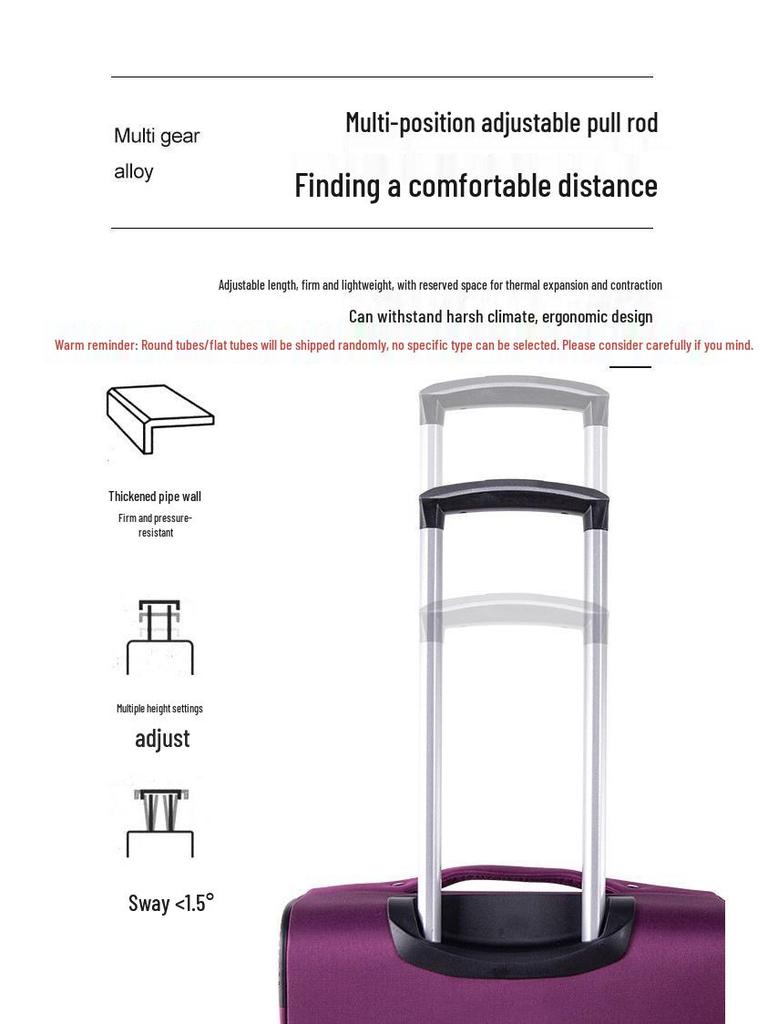 20-Inch Oxford Cloth Trolley Case with Universal Wheels, Leather Suitcase, Password Lock, Carry-On Luggage for Men and Women