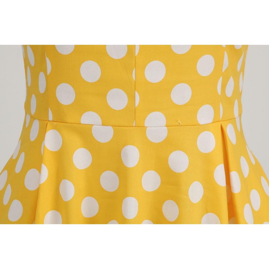 Vintage Polka Dot Printed Dresses for Women Summer Elegant Swing Rockabilly Party A Line Dress Ladies Midi Vestidos