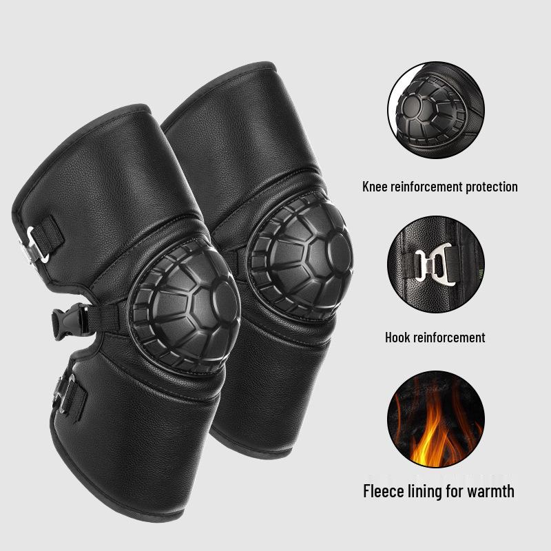 Winter Windproof Electric Motorcycle Knee Pads: Unisex, Thick, Long, and Short Style with Hard Shell for Cold Protection