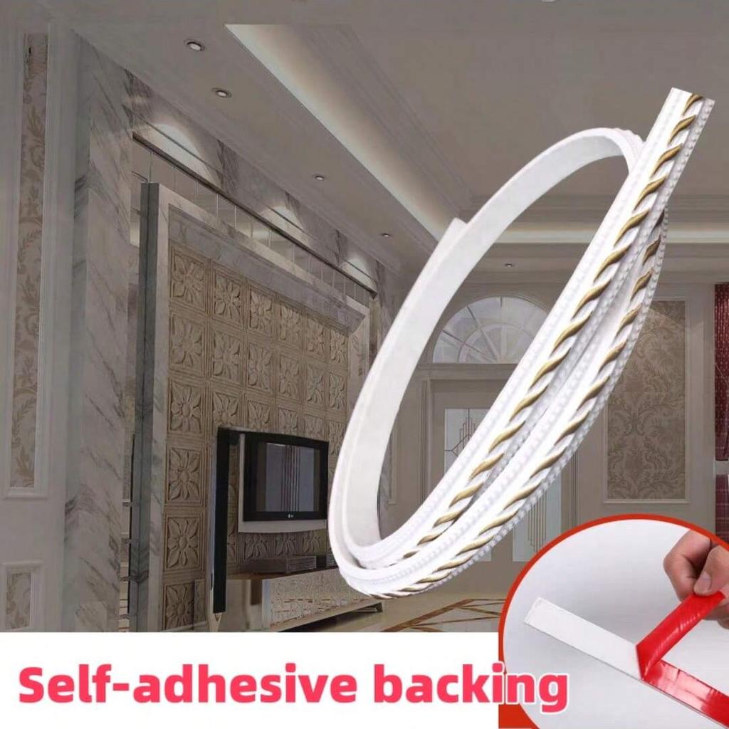 1PC 1m/39.37inch PVC Self-adhesive Line Trim Width Door Windows Ceiling Trim Edge Photo Frame Dressing Mirror Frame Decor Edge S