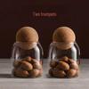 ZISIZ Glass Coffee Bean Storage Jar with Cork Lid