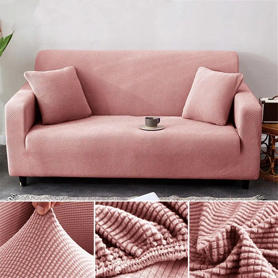 1/2/3/4 Seater Thicken Elastic Jacquard Sofa Cover Slipcover Stretch Polar Fleece L Shape Corner Sofa Covers for Living Room