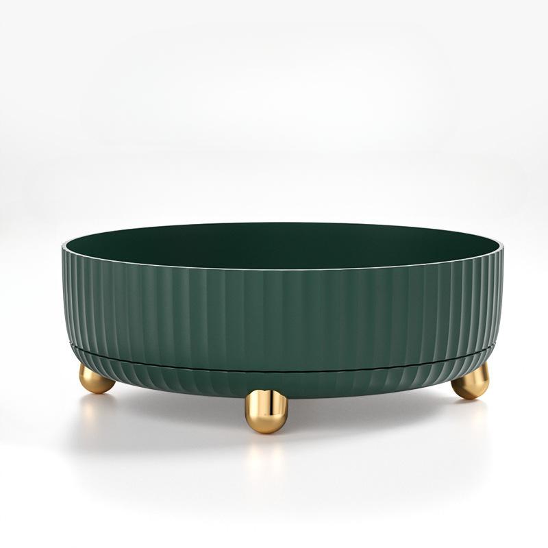 1pc 360 Degree Rotating Cosmetic Storage Box, Large Capacity Makeup Organizer, Plastic Round Skin Care Products Display Case