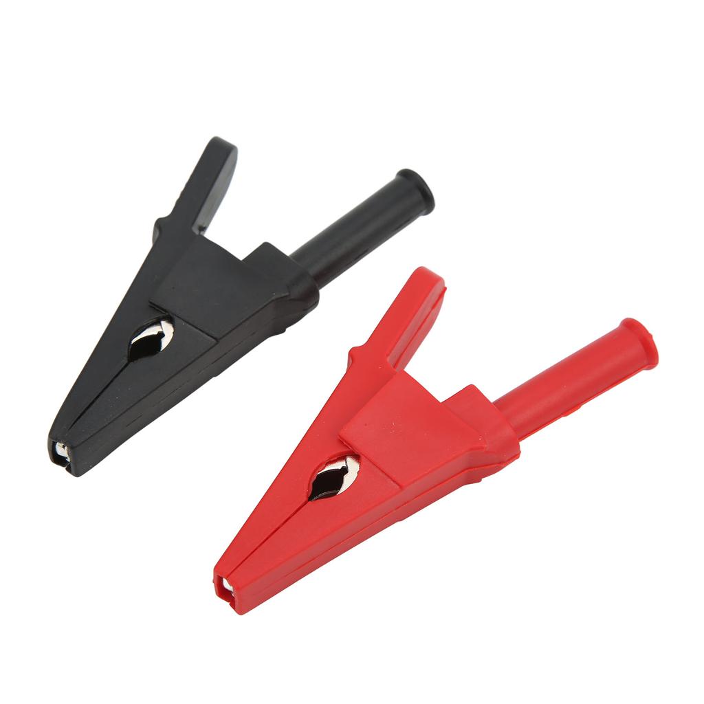 10pcs Electric Test Clip Brass Red Black 4mm 0.2in Hole 20mm 0.8in Open Type Copper Testing Clamp for Power Test